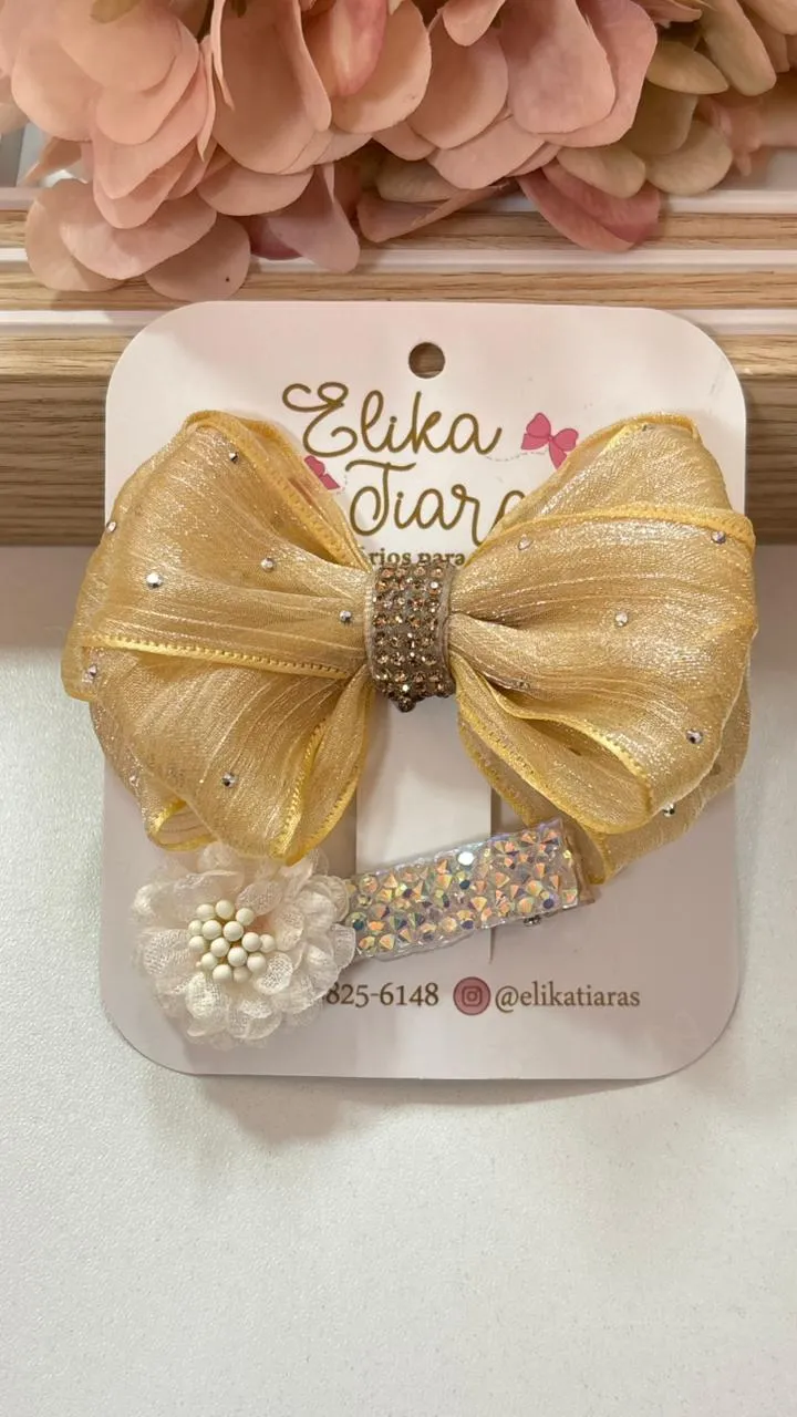 DUPLA ORGANZA FLOR CRAVO - DUPLA ORGANZA - FLOR CRAVO DOURADO