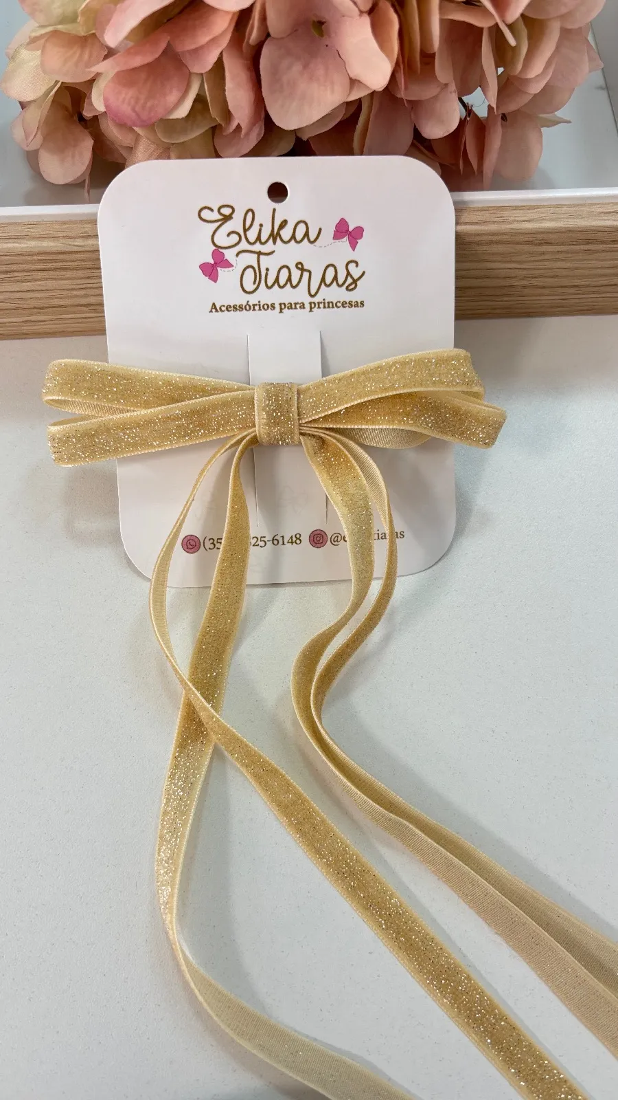 Laço veludo coquete - LAÇO VELUDO COQUETE  DOURADO