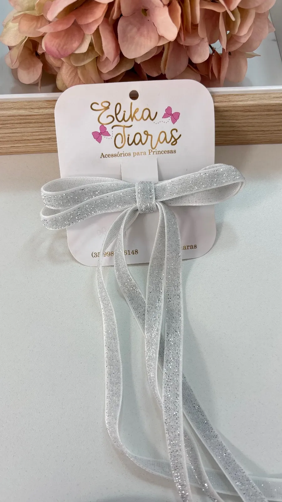 Laço veludo coquete - LAÇO VELUDO COQUETE BRANCO