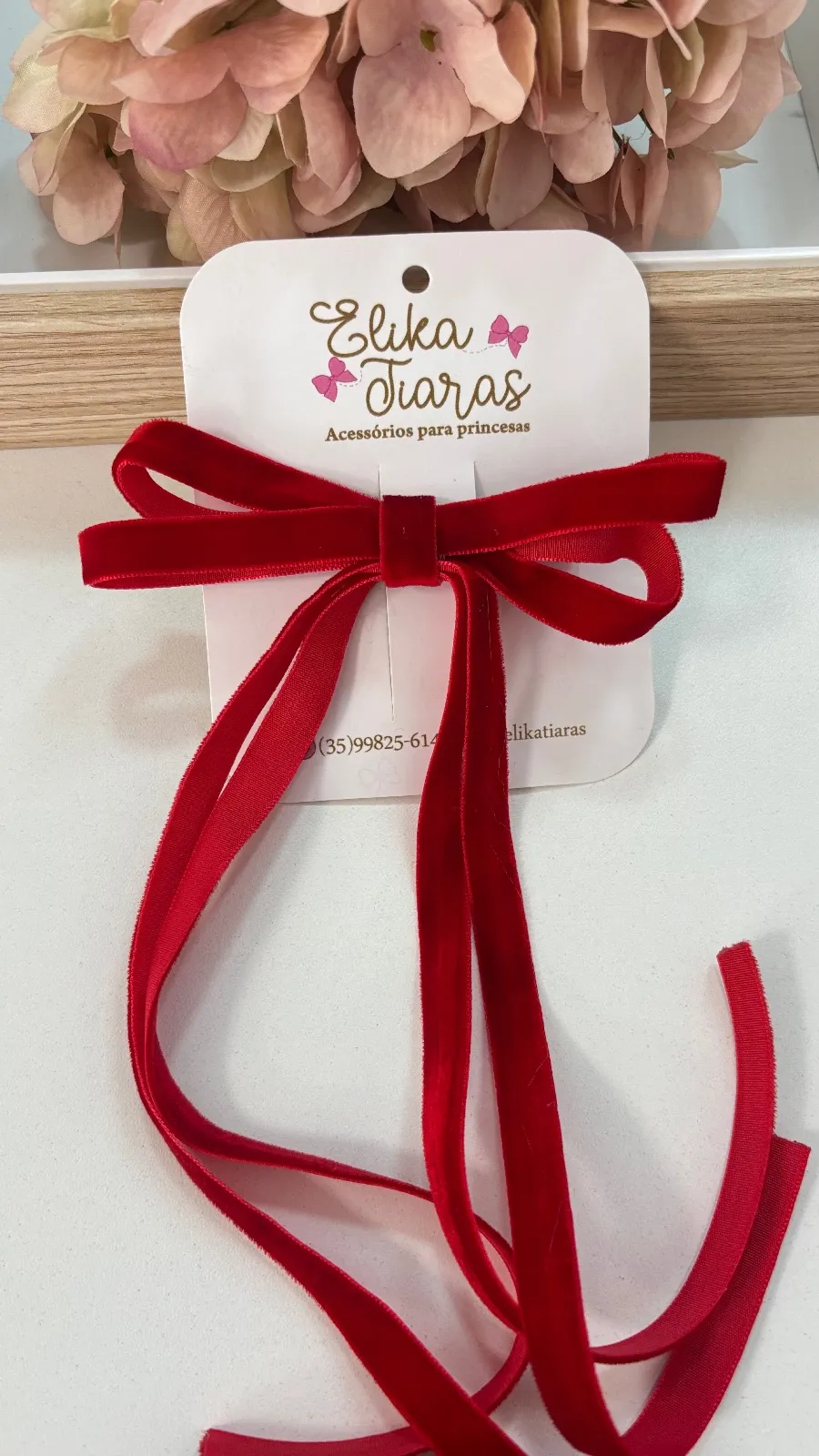 Laço veludo coquete - LAÇO VELUDO COQUETE VERMELHO