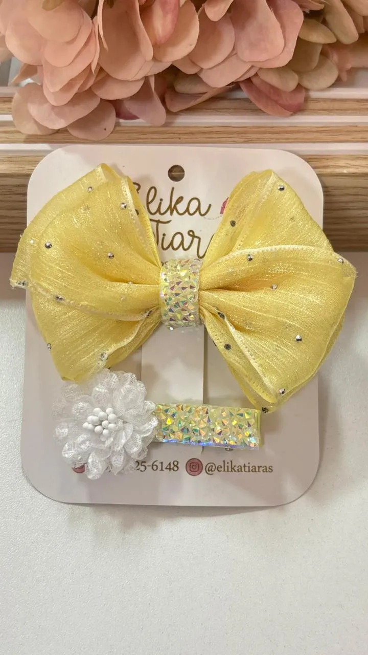 DUPLA ORGANZA FLOR CRAVO - DUPLA ORGANZA - FLOR CRAVO AMARELO