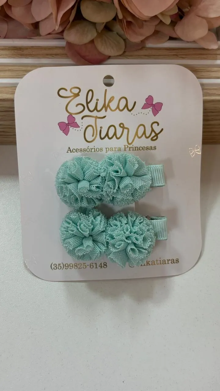 PAR POMPOM - PAR POMPOM VERDE ÁGUA